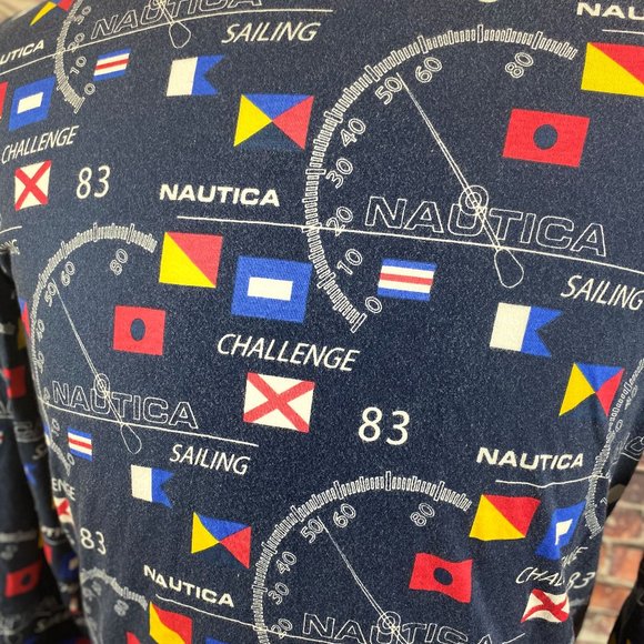 Nautica Sailing Challenge Retro Logo Pajama Shirt - Picture 4 of 4
